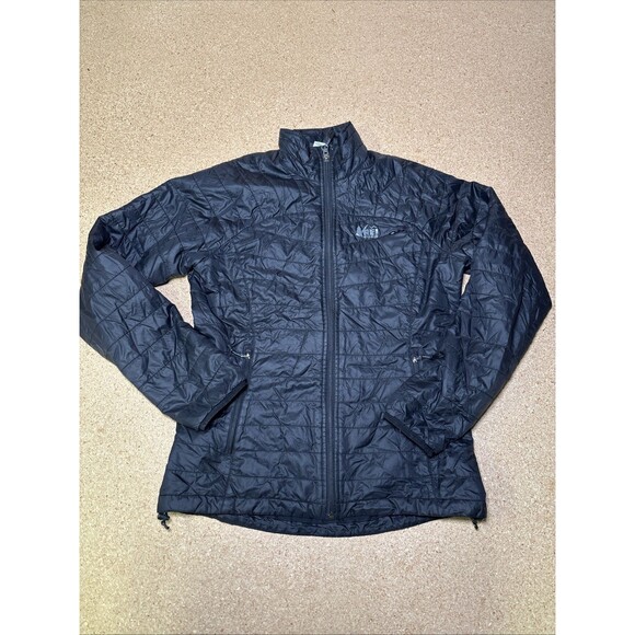 REI Co-op Puffer Jacket Womens Sz Small Black Ultra Light Insulated H3 - Picture 1 of 7